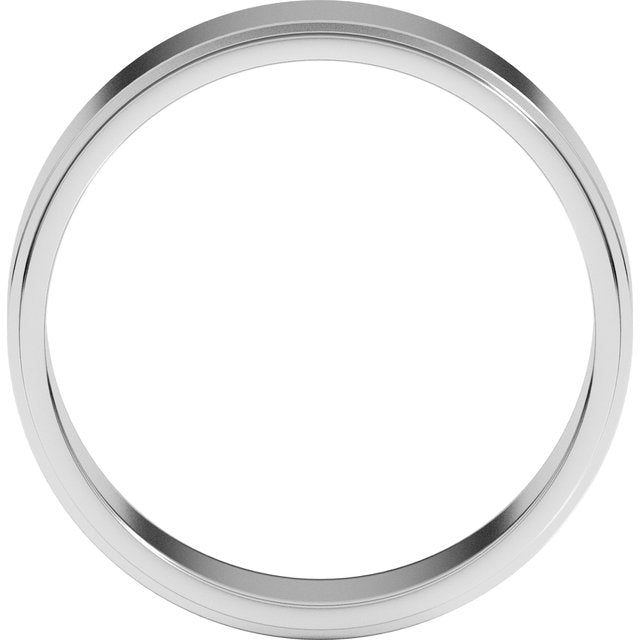 18K Yellow Or White Gold Standard Stepped-Edge Flat Band