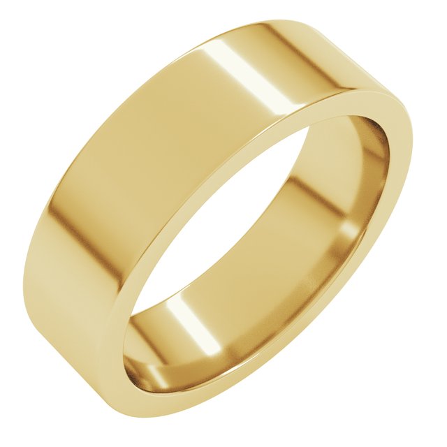 18K Yellow Or White Or Rose Gold Standard Weight Flat Comfort Fit Band