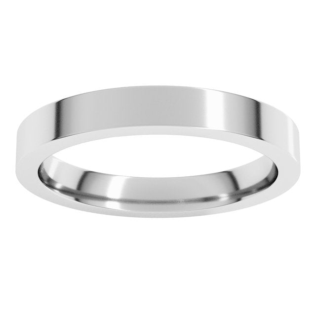 14K Rose Gold Or Sterling Silver Or Platinum Or Palladium Standard Weight Flat Comfort Fit Band