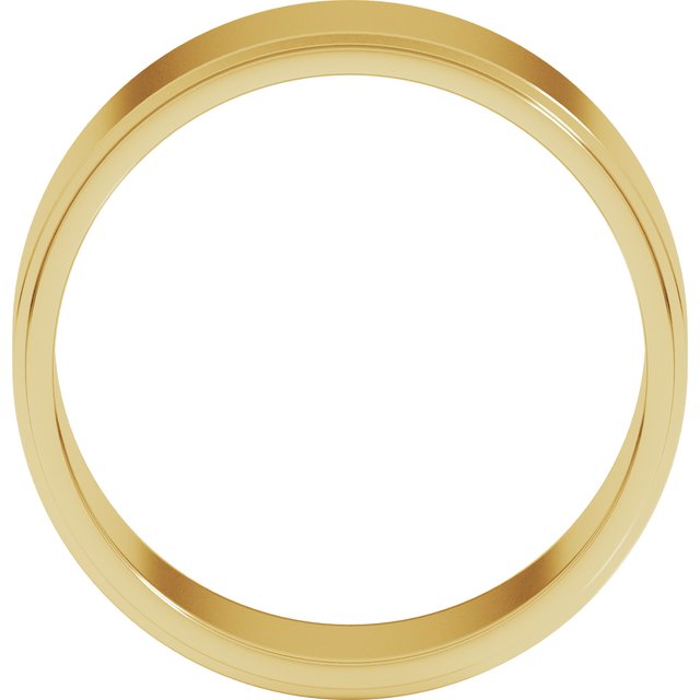 18K Yellow Or White Gold Standard Stepped-Edge Flat Band
