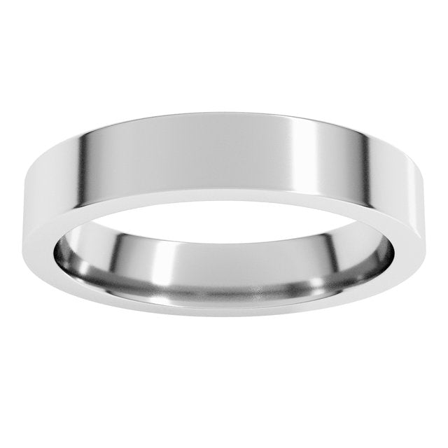14K Rose Gold Or Sterling Silver Or Platinum Or Palladium Standard Weight Flat Comfort Fit Band