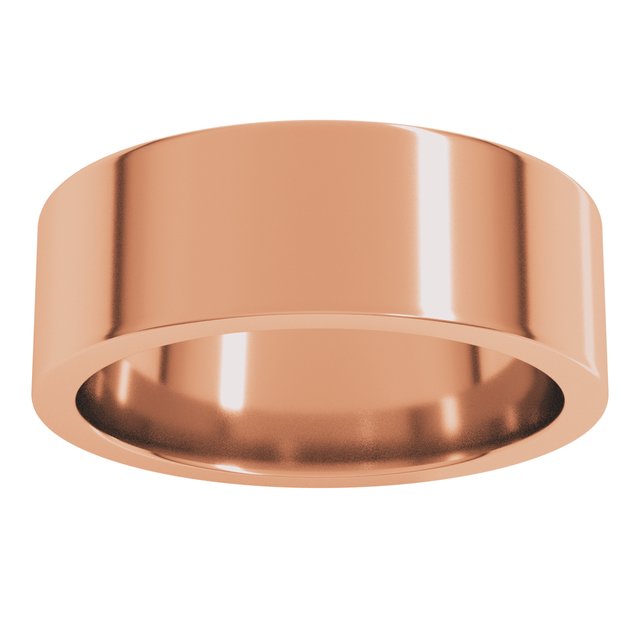 14K Rose Gold Or Sterling Silver Or Platinum Or Palladium Standard Weight Flat Comfort Fit Band