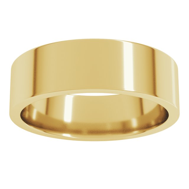 18K Yellow Or White Or Rose Gold Lightweight Flat Comfort Fit Light Band