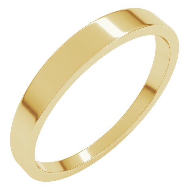 14K Yellow Or White Or Rose Gold Or Sterling Silver Or Platinum Standard Fit Flat Tapered Band