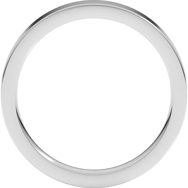 14K Rose Gold Or Sterling Silver Or Platinum Or Palladium Standard Weight Flat Comfort Fit Band