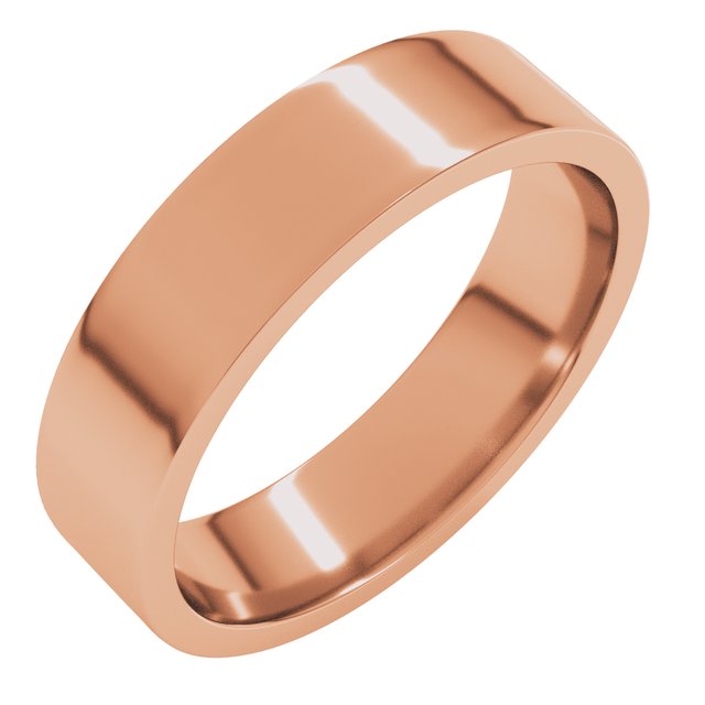 14K Rose Gold Or Sterling Silver Or Platinum Lightweight Flat Comfort Fit Light Band