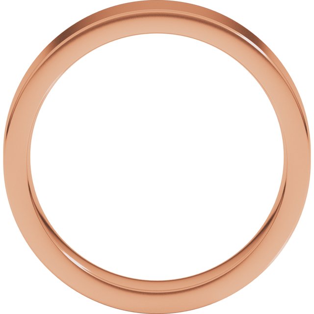 14K Rose Gold Or Sterling Silver Or Platinum Or Palladium Standard Weight Flat Comfort Fit Band