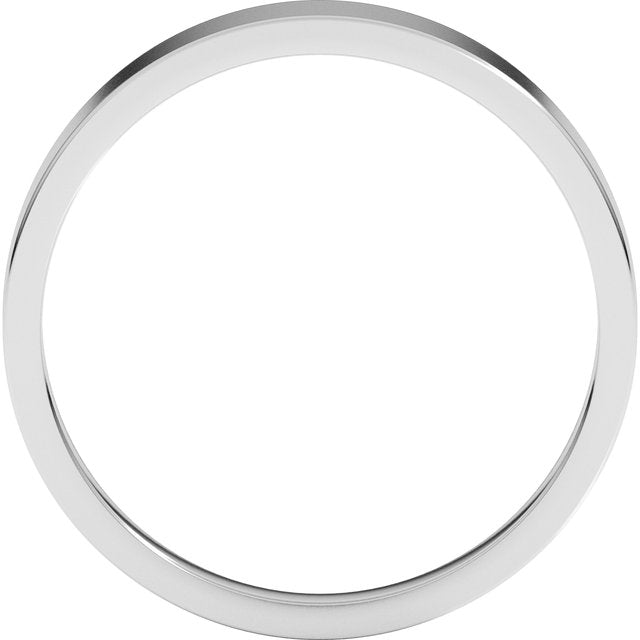 14K Yellow Or White Or Rose Gold Or Sterling Silver Or Platinum Standard Fit Flat Tapered Band