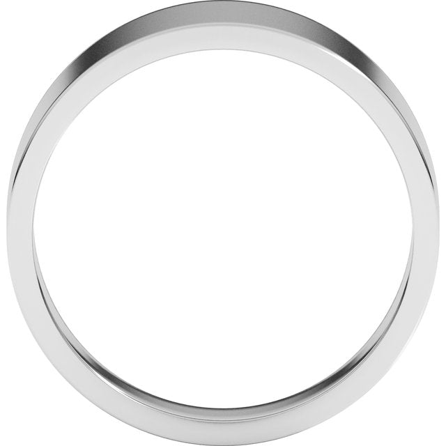 14K Yellow Or White Or Rose Gold Or Sterling Silver Or Platinum Standard Fit Flat Tapered Band