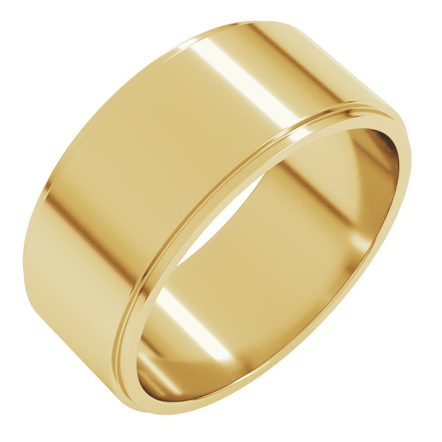 18K Yellow Or White Gold Standard Stepped-Edge Flat Band
