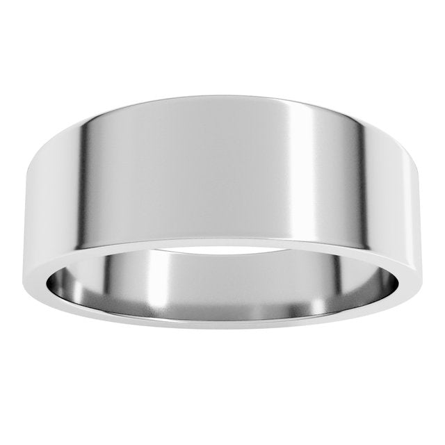 14K Yellow Or White Or Rose Gold Or Sterling Silver Or Platinum Standard Fit Flat Tapered Band