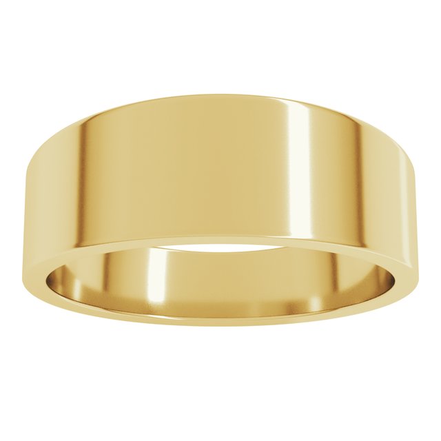 14K Yellow Or White Or Rose Gold Or Sterling Silver Or Platinum Standard Fit Flat Tapered Band