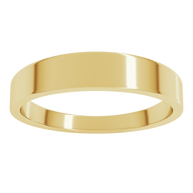 14K Yellow Or White Or Rose Gold Or Sterling Silver Or Platinum Standard Fit Flat Tapered Band