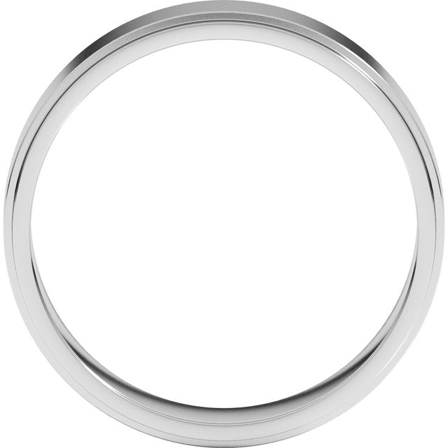 18K Yellow Or White Gold Standard Stepped-Edge Flat Band
