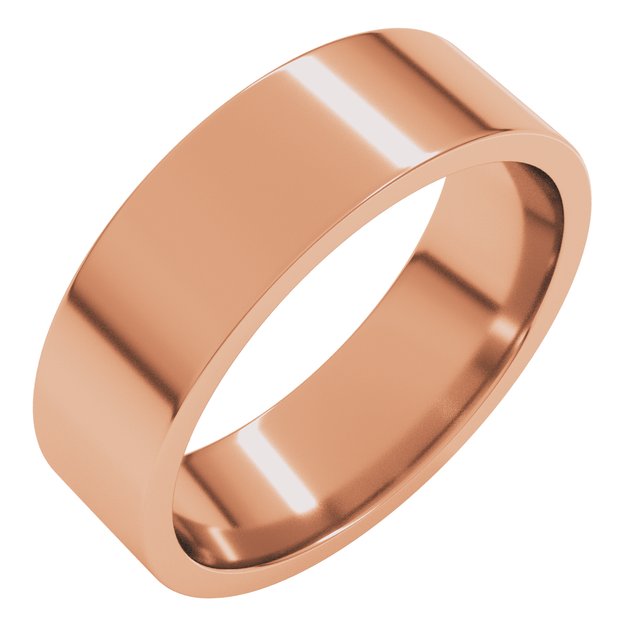 18K Yellow Or White Or Rose Gold Lightweight Flat Comfort Fit Light Band