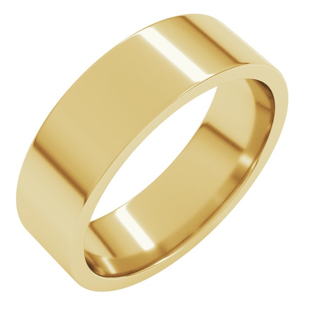 18K Yellow Or White Or Rose Gold Lightweight Flat Comfort Fit Light Band