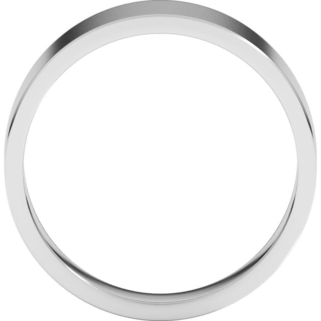 14K Yellow Or White Or Rose Gold Or Sterling Silver Or Platinum Standard Fit Flat Tapered Band