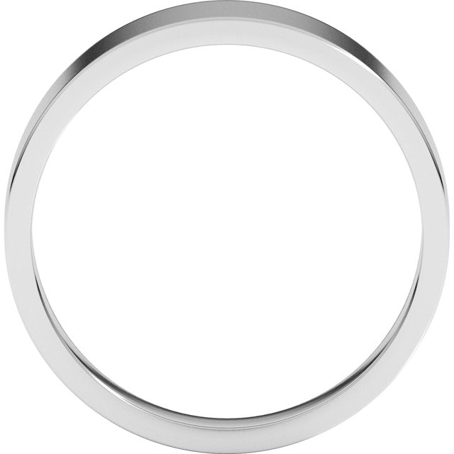 14K Yellow Or White Or Rose Gold Or Sterling Silver Or Platinum Standard Fit Flat Tapered Band