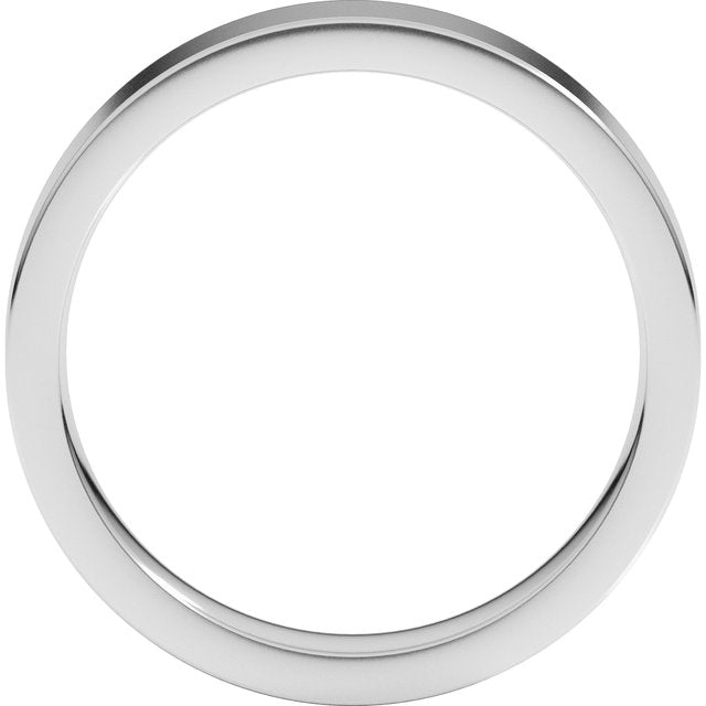 14K Rose Gold Or Sterling Silver Or Platinum Or Palladium Standard Weight Flat Comfort Fit Band