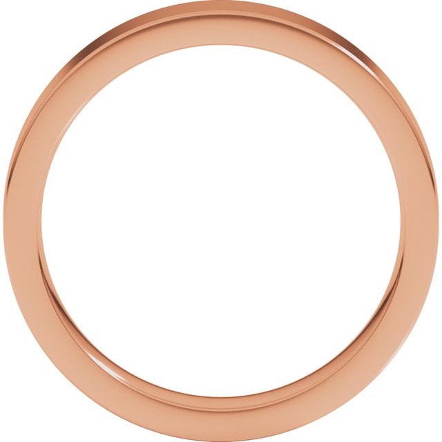14K Rose Gold Or Sterling Silver Or Platinum Or Palladium Standard Weight Flat Comfort Fit Band