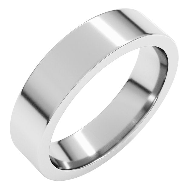 14K Rose Gold Or Sterling Silver Or Platinum Or Palladium Standard Weight Flat Comfort Fit Band