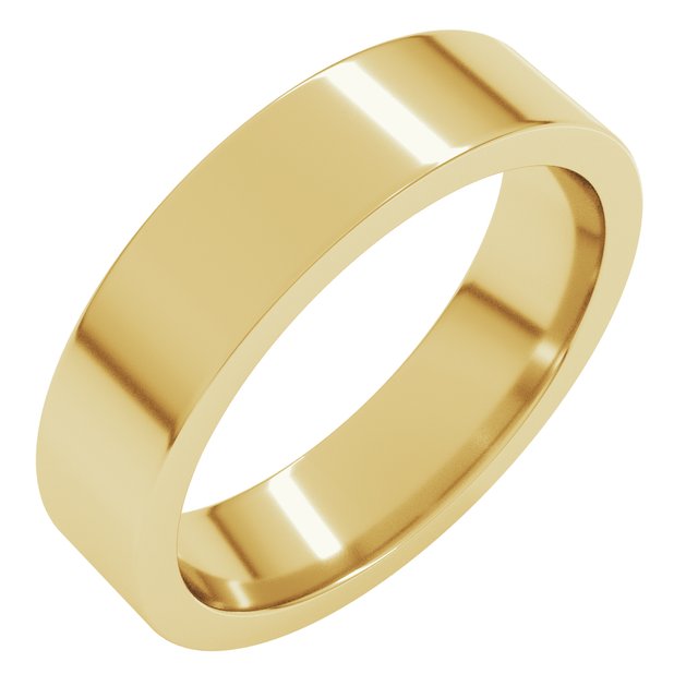 18K Yellow Or White Or Rose Gold Standard Weight Flat Comfort Fit Band