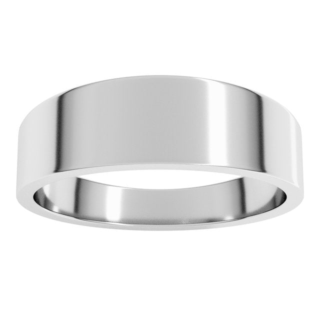 14K Yellow Or White Or Rose Gold Or Sterling Silver Or Platinum Standard Fit Flat Tapered Band