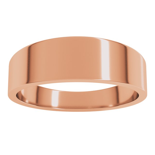 14K Yellow Or White Or Rose Gold Or Sterling Silver Or Platinum Standard Fit Flat Tapered Band