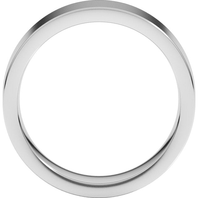 14K Rose Gold Or Sterling Silver Or Platinum Or Palladium Standard Weight Flat Comfort Fit Band