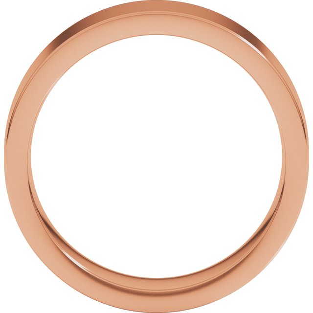 14K Rose Gold Or Sterling Silver Or Platinum Or Palladium Standard Weight Flat Comfort Fit Band