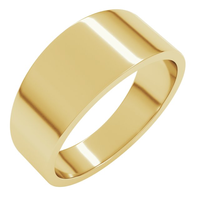 10K Yellow Or White Gold Standard Fit Flat Tapered Band
