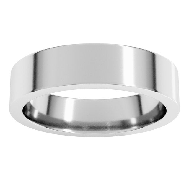 14K Rose Gold Or Sterling Silver Or Platinum Or Palladium Standard Weight Flat Comfort Fit Band