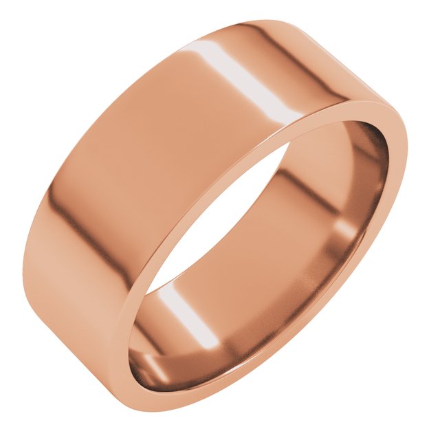 14K Rose Gold Or Sterling Silver Or Platinum Lightweight Flat Comfort Fit Light Band