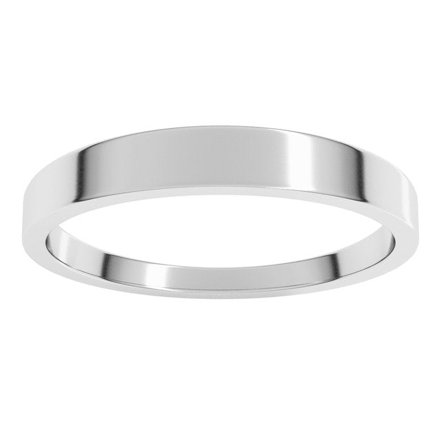 14K Yellow Or White Or Rose Gold Or Sterling Silver Or Platinum Standard Fit Flat Tapered Band
