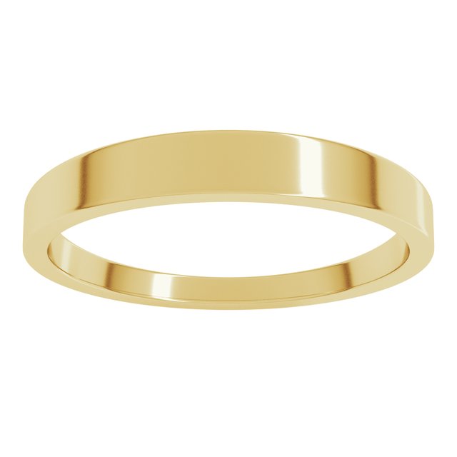 14K Yellow Or White Or Rose Gold Or Sterling Silver Or Platinum Standard Fit Flat Tapered Band
