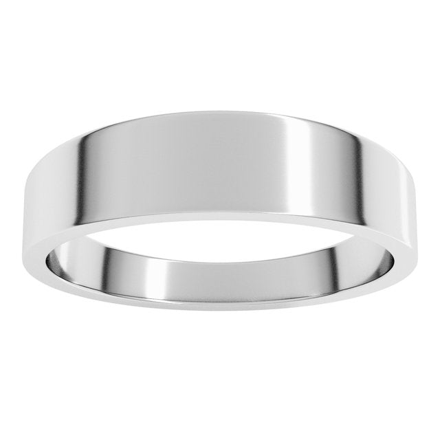 14K Yellow Or White Or Rose Gold Or Sterling Silver Or Platinum Standard Fit Flat Tapered Band