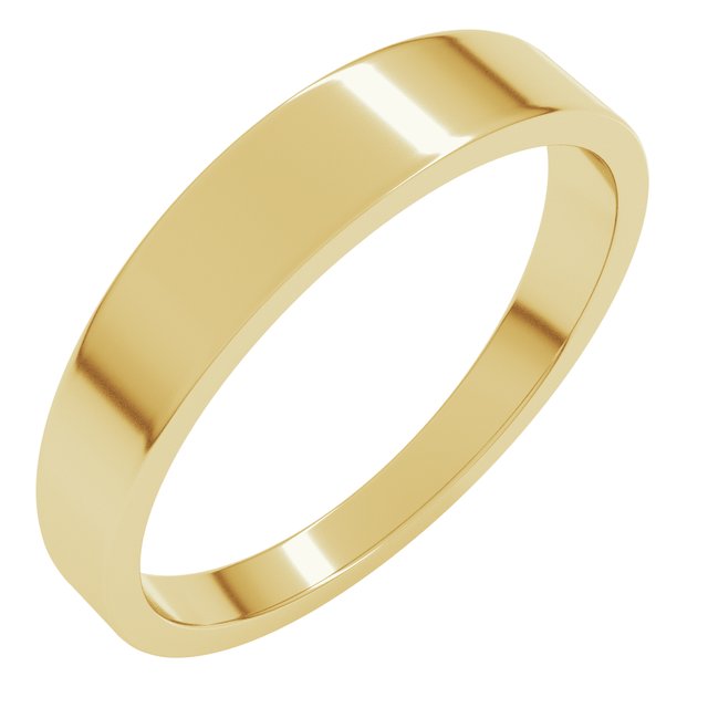 14K Yellow Or White Or Rose Gold Or Sterling Silver Or Platinum Standard Fit Flat Tapered Band