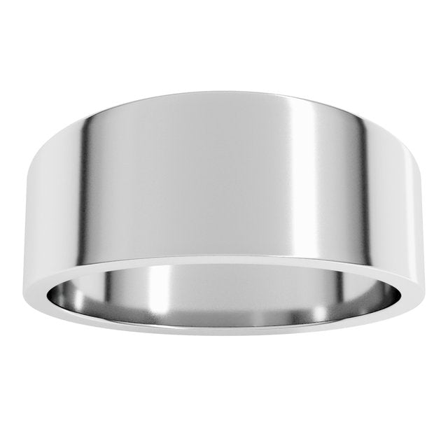 14K Yellow Or White Or Rose Gold Or Sterling Silver Or Platinum Standard Fit Flat Tapered Band