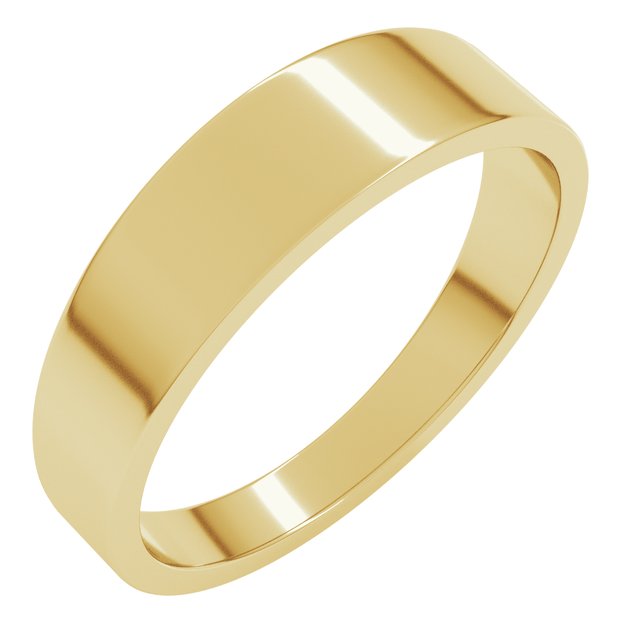 14K Yellow Or White Or Rose Gold Or Sterling Silver Or Platinum Standard Fit Flat Tapered Band