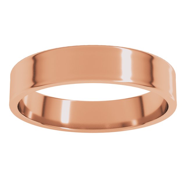 14K White Or Rose Gold Or Sterling Silver Or Platinum Flat Ultra-Lightweight Band