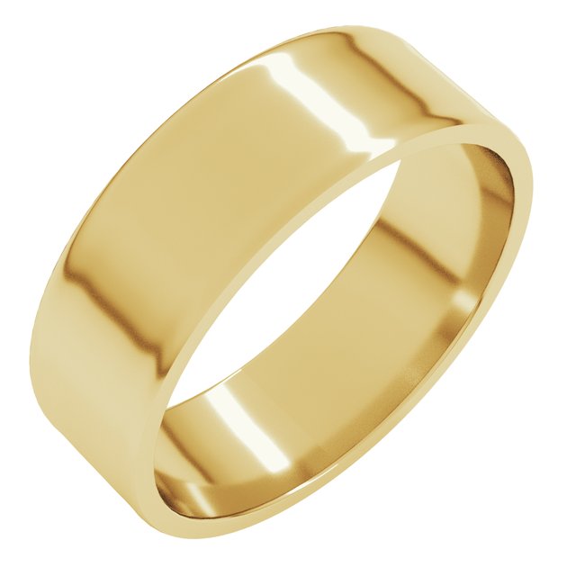 14K Yellow Or White Or Rose Gold Or Sterling Silver Standard Ultra-Lightweight Flat Ultra-Lightweight Band, Size 7