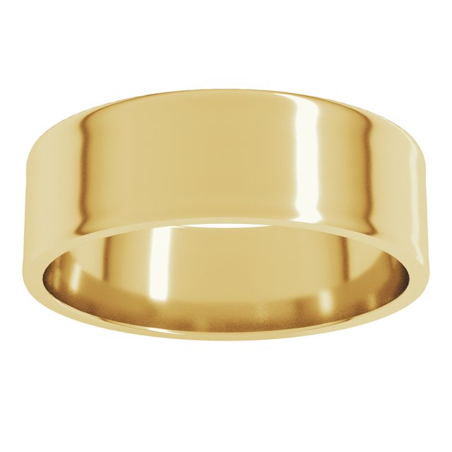 14K Yellow Or White Or Rose Gold Or Sterling Silver Standard Ultra-Lightweight Flat Ultra-Lightweight Band, Size 7