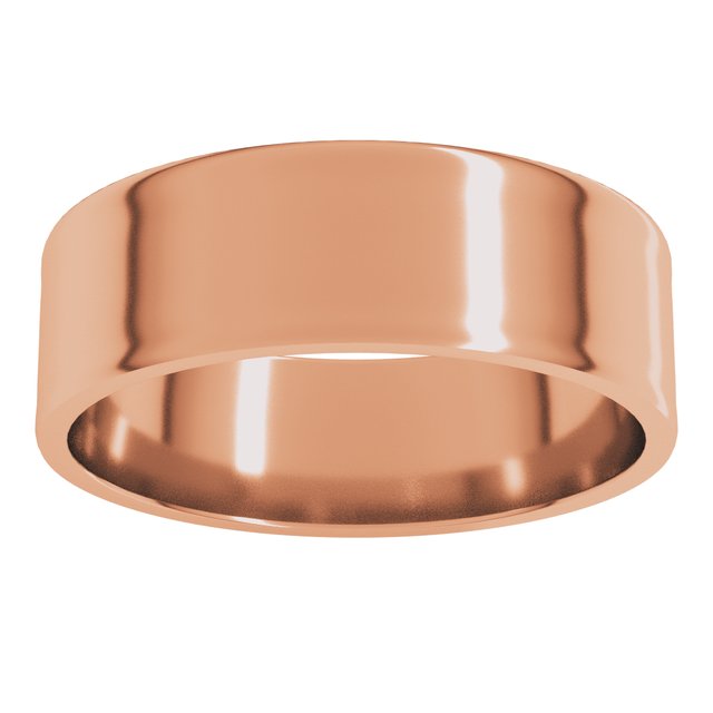 18K Yellow Or White Or Rose Gold Flat Ultra-Lightweight Band