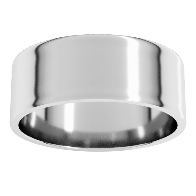14K White Or Rose Gold Or Sterling Silver Or Platinum Flat Ultra-Lightweight Band