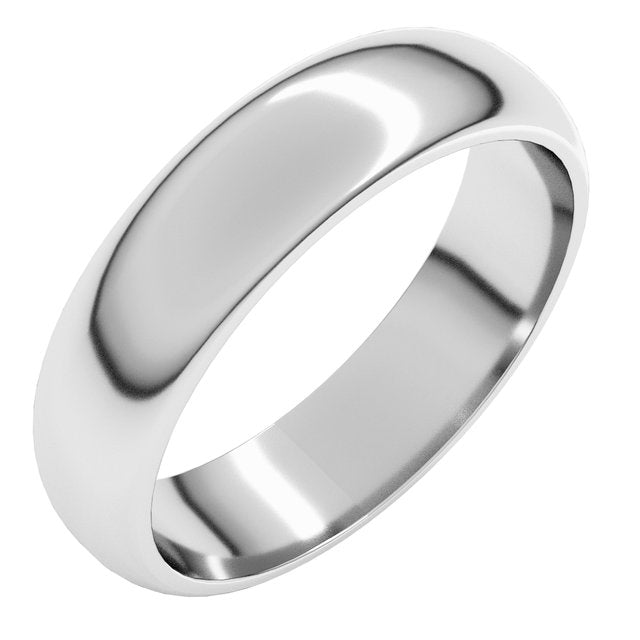 14K Yellow Or White Or Rose Gold Or Sterling Silver Or Platinum Or Palladium Standard Half Round Band