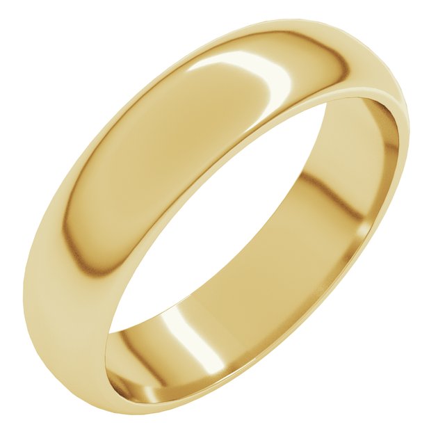14K Yellow Or White Or Rose Gold Or Sterling Silver Or Platinum Or Palladium Standard Half Round Band