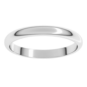 Platinum 2.5 Mm Standard Standard Weight Half Round Band Size 3