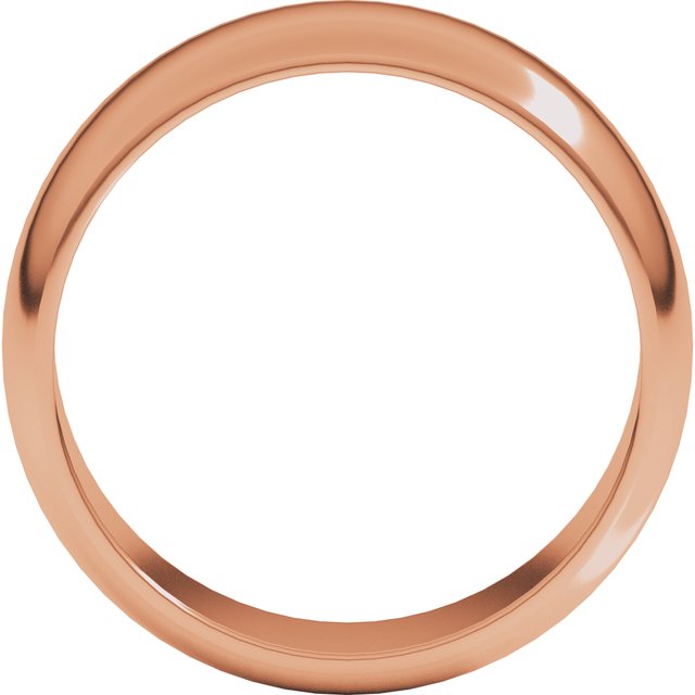 14K Yellow Or White Or Rose Gold Or Sterling Silver Or Platinum Or Palladium Standard Half Round Band