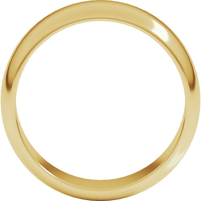 14K Yellow Or White Or Rose Gold Or Sterling Silver Or Platinum Or Palladium Standard Half Round Band