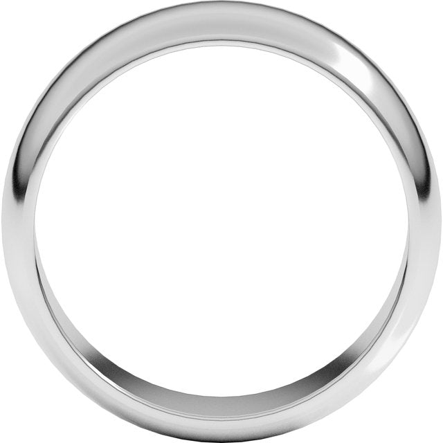14K Yellow Or White Or Rose Gold Or Sterling Silver Or Platinum Or Palladium Standard Half Round Band